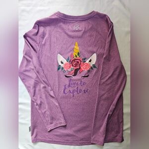 Magellan Outdoors Purple Boyfriend Fit Shirt- Unicorn- Youth Large